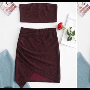 Two piece set. Skirt and tube top.